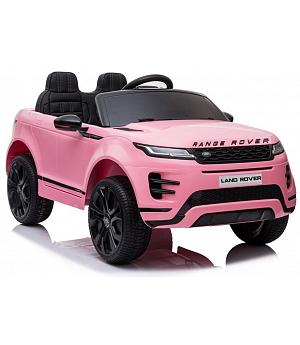 Range Rover Evoque 12v, módulo de música, asiento cuero, ruedas goma, rosa-pink AC-RRE99